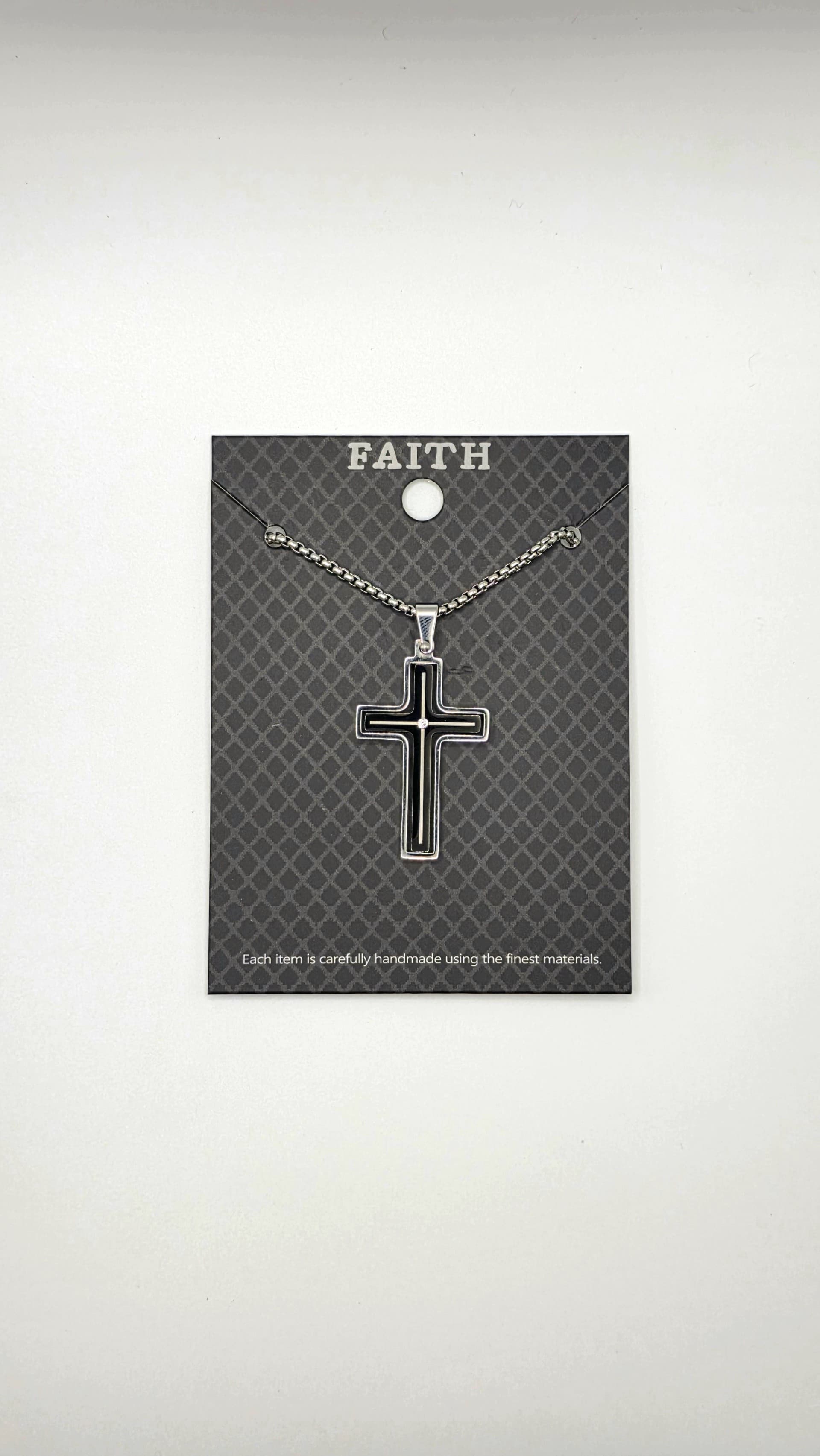 Men's Necklace – Black Cross