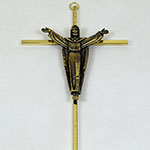 Resurrection Cross Brass Effect Christ